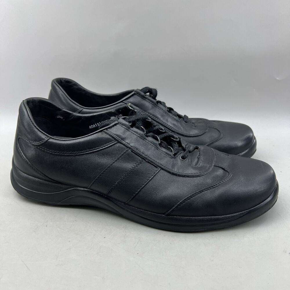 Mephisto Hike Casual Walking Shoes Men Size 10 Black Leather Comfort Sneakers